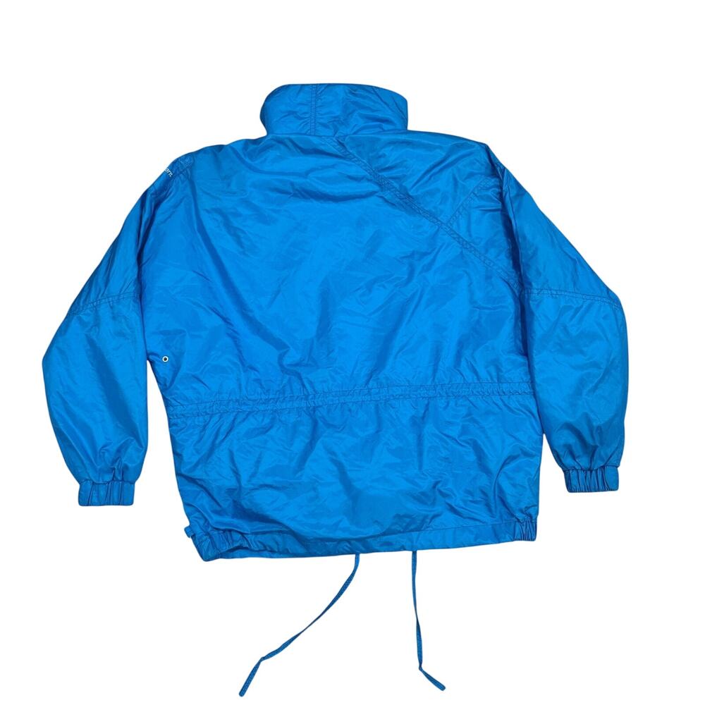 Powderhorn USA Vintage 80s Ski Windbreaker Jacket Women 8 Blue Nylon Gorpcore - Picture 2 of 8